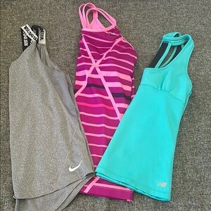 Nike Gray Asymmetrical Cut Out Tank Top